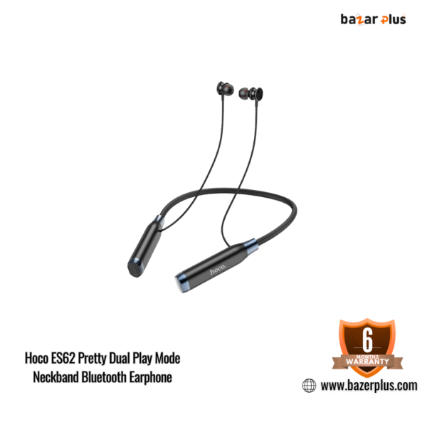 Hoco ES62 Pretty Dual Play Mode Neckband Bluetooth Earphone (Black)