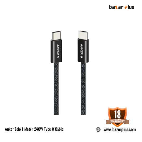 Anker Zolo 240W USB C to USB C Braided Cable