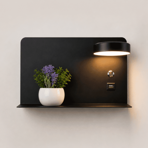 Modern Wall Shelf with LED Light